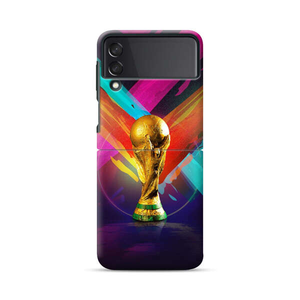 Golden Soccer Trophy with Colorful Abstract Background Samsung Galaxy Z Flip 3 (5G) Hard Case