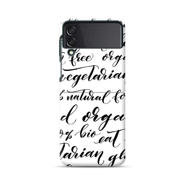 Healthy Food Lifestyle Calligraphy Pattern Samsung Galaxy Z Flip 3 (5G) Hard Case