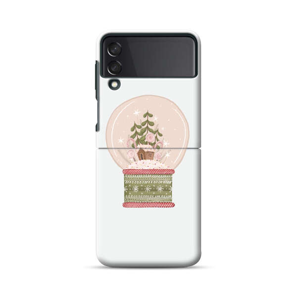 Holiday Snow Globe with Gingerbread House Samsung Galaxy Z Flip 3 (5G) Hard Case