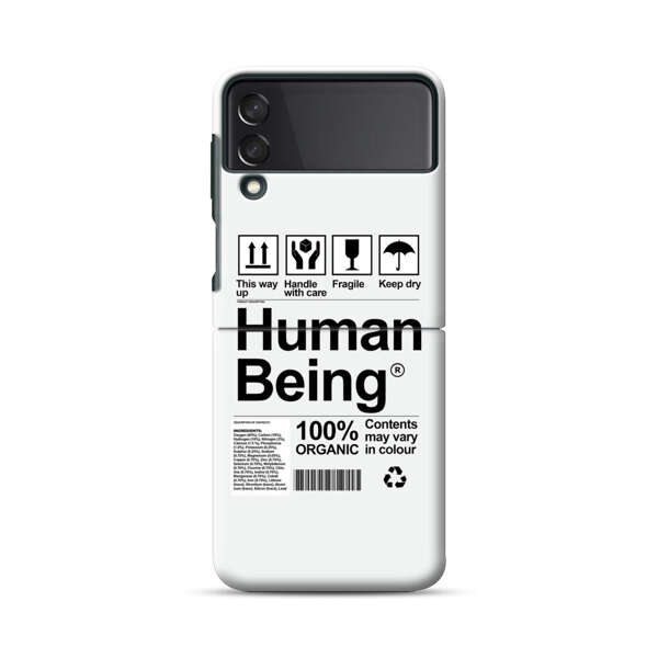 Human Being Fragile Label Design Samsung Galaxy Z Flip 3 (5G) Hard Case