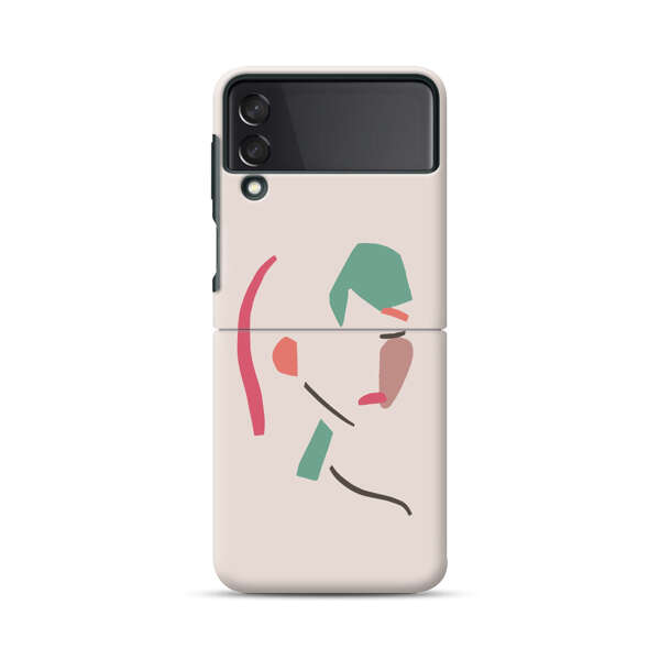 Minimalist Abstract Line Art Woman Face Samsung Galaxy Z Flip 3 (5G) Hard Case