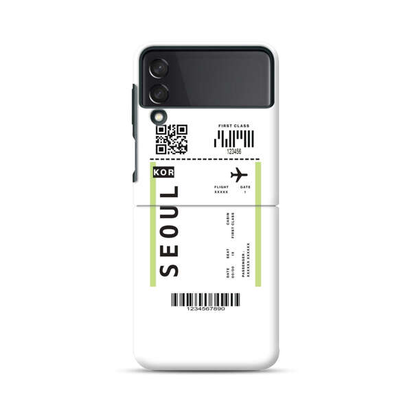 Minimalist Seoul Boarding Pass Samsung Galaxy Z Flip 3 (5G) Hard Case