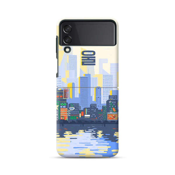 Modern City Skyline Reflection Samsung Galaxy Z Flip 3 (5G) Hard Case