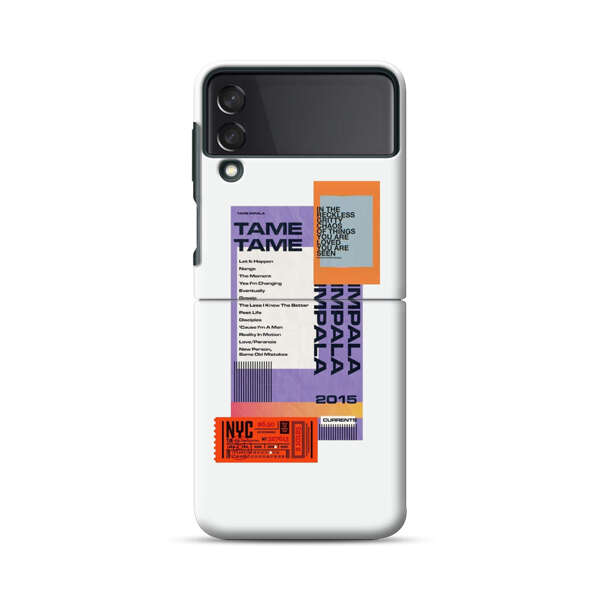 Modern Graphic Collage with Typography and Ticket Elements Samsung Galaxy Z Flip 3 (5G) Hard Case