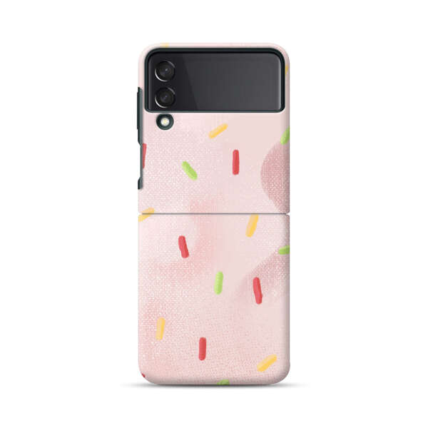 Pastel Pink Sprinkles Pattern Samsung Galaxy Z Flip 3 (5G) Hard Case