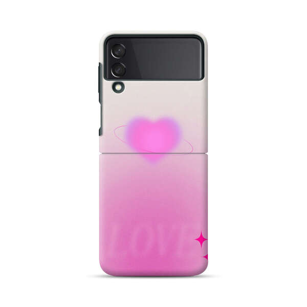 Pink Glowing Heart Love Sparkle Samsung Galaxy Z Flip 3 (5G) Hard Case