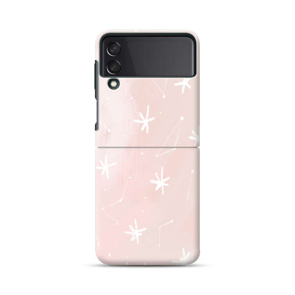 Pink Stars and Constellation Pattern Samsung Galaxy Z Flip 3 (5G) Hard Case