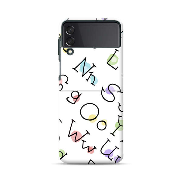 Playful Alphabet Pattern with Colorful Letters Samsung Galaxy Z Flip 3 (5G) Hard Case