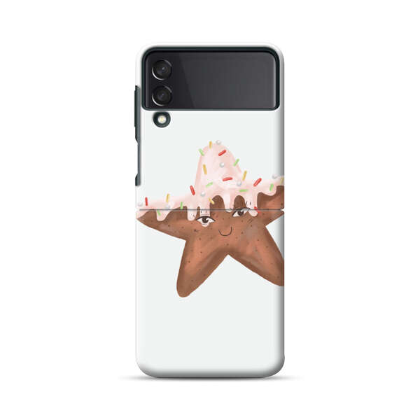 Smiling Gingerbread Star Cookie Samsung Galaxy Z Flip 3 (5G) Hard Case