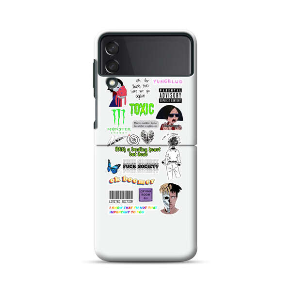 Sticker Collage Edgy Expressive Pop Culture Samsung Galaxy Z Flip 3 (5G) Hard Case
