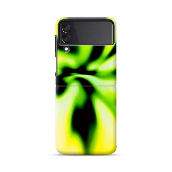 Vibrant Abstract Green and Yellow Swirl Samsung Galaxy Z Flip 3 (5G) Hard Case