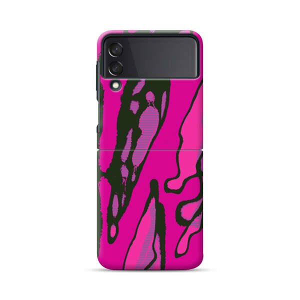 Vibrant Abstract Magenta Black Pattern Samsung Galaxy Z Flip 3 (5G) Hard Case