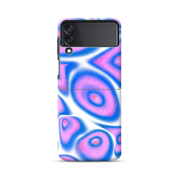 Vibrant Abstract Pink and Blue Swirl Pattern Samsung Galaxy Z Flip 3 (5G) Hard Case