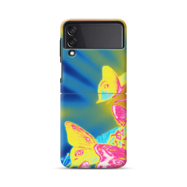 Vibrant Colorful Neon Butterflies Abstract Samsung Galaxy Z Flip 3 (5G) Hard Case