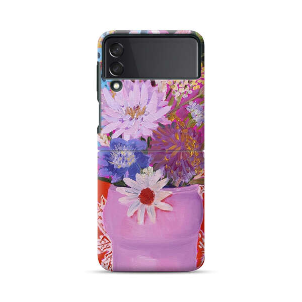 Vibrant Floral Bouquet in Pink Vase Samsung Galaxy Z Flip 3 (5G) Hard Case
