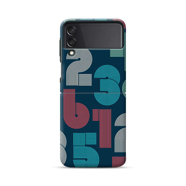 Vibrant Seamless Pattern of Colorful Stylized Numbers Samsung Galaxy Z Flip 3 (5G) Hard Case