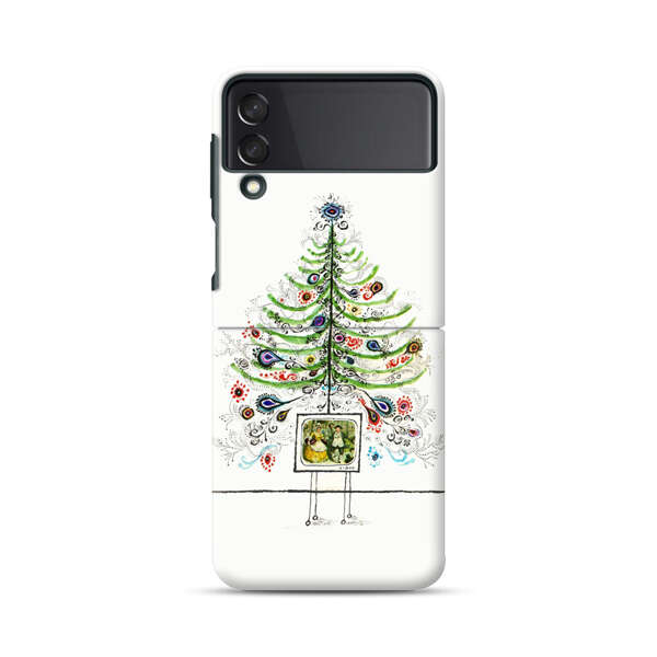 Whimsical Christmas Tree Artistic Design Samsung Galaxy Z Flip 3 (5G) Hard Case