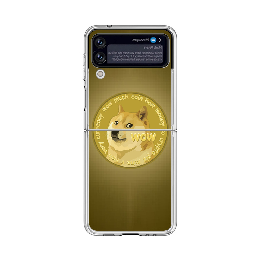 Golden Dogecoin Coin Samsung Galaxy Z Flip 4 Case