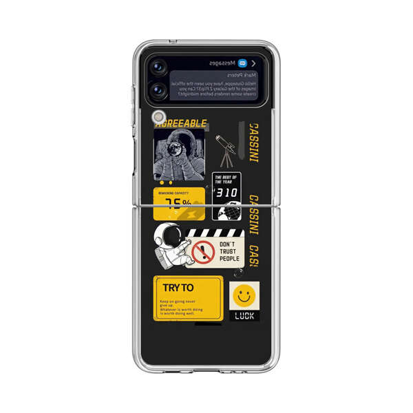 Astronaut Space Exploration Motivation Design Samsung Galaxy Z Flip 4 Case