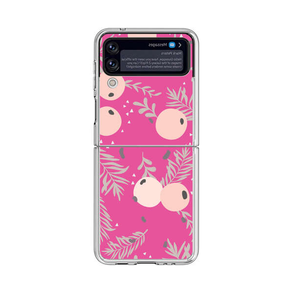 Berries Floral Pattern Pink Background Samsung Galaxy Z Flip 4 Case