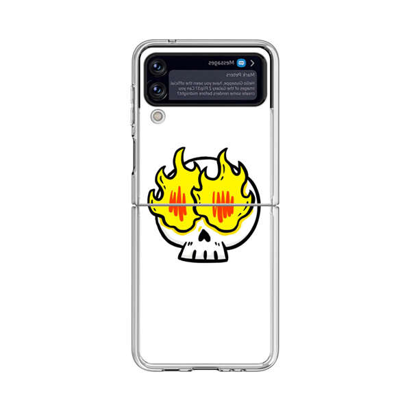 Cartoon Skull with Flames Samsung Galaxy Z Flip 4 Case