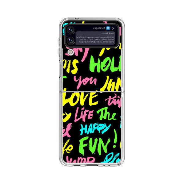 Colorful Positive Motivational Words Pattern Samsung Galaxy Z Flip 4 Case