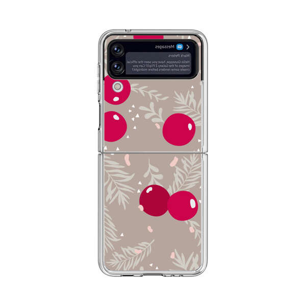 Cranberries and pine branches holiday pattern Samsung Galaxy Z Flip 4 Case