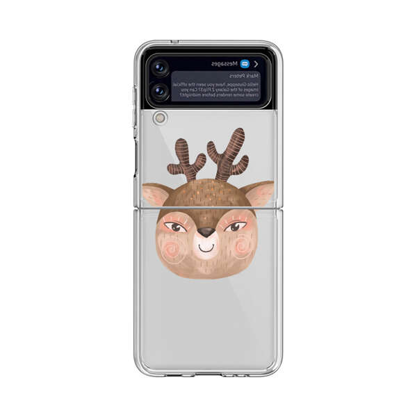Cute Cartoon Deer Face Samsung Galaxy Z Flip 4 Case