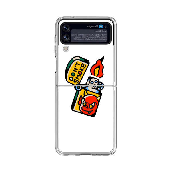 Don't Smoke Vintage Lighter with Devil Face Samsung Galaxy Z Flip 4 Case