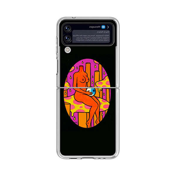 Faceless Nude Figure Holding Sphere Abstract Art Samsung Galaxy Z Flip 4 Case