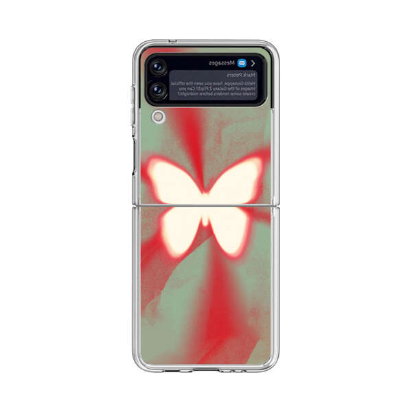 Glowing White Butterfly Abstract Radiant Design Samsung Galaxy Z Flip 4 Case