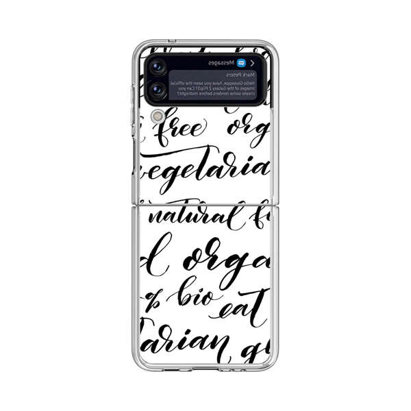 Healthy Food Lifestyle Calligraphy Pattern Samsung Galaxy Z Flip 4 Case