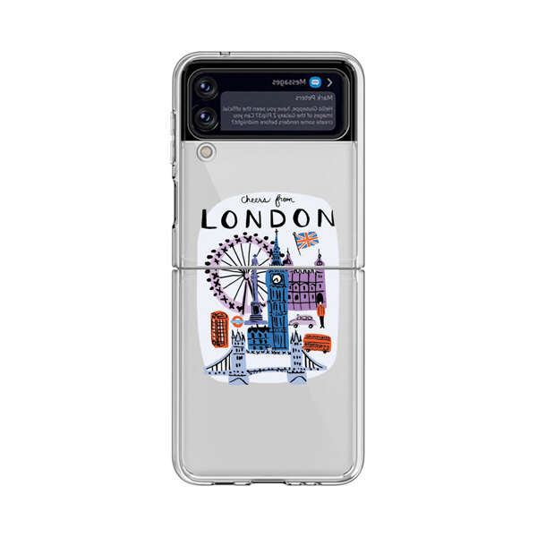London Iconic Landmarks Illustration Samsung Galaxy Z Flip 4 Case