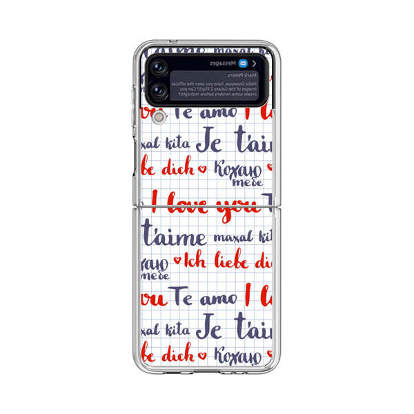 Love Message Multilingual Pattern Samsung Galaxy Z Flip 4 Case