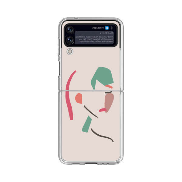 Minimalist Abstract Line Art Woman Face Samsung Galaxy Z Flip 4 Case
