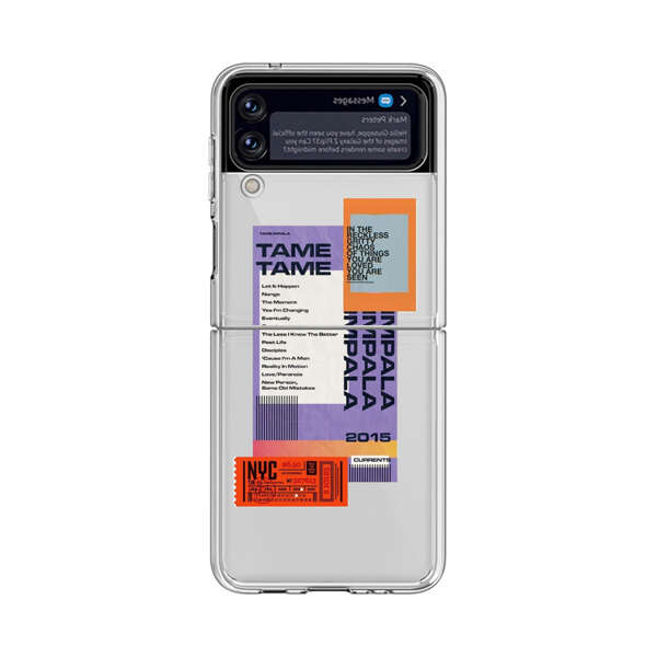 Modern Graphic Collage with Typography and Ticket Elements Samsung Galaxy Z Flip 4 Case