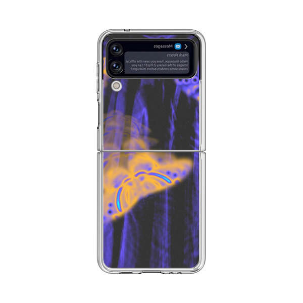 Neon Glowing Butterflies Samsung Galaxy Z Flip 4 Case