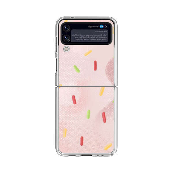Pastel Pink Sprinkles Pattern Samsung Galaxy Z Flip 4 Case