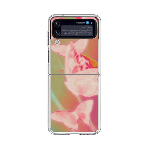 Pink Butterflies Dreamy Colorful Background Samsung Galaxy Z Flip 4 Case