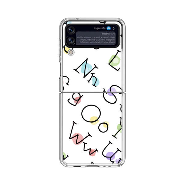 Playful Alphabet Pattern with Colorful Letters Samsung Galaxy Z Flip 4 Case
