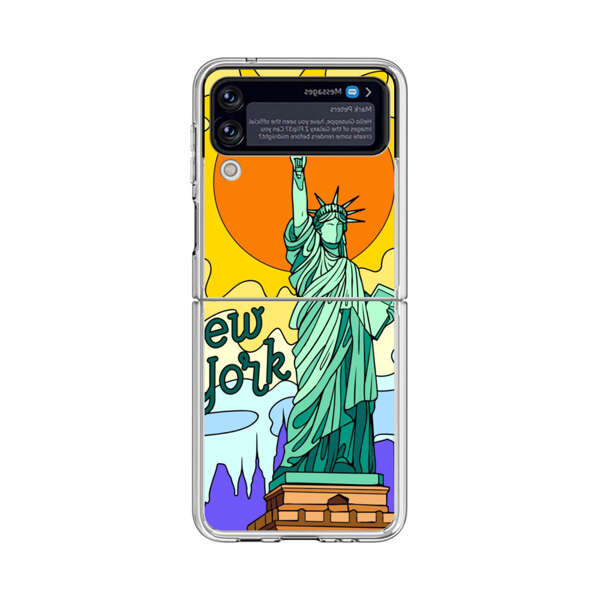 Statue of Liberty New York Artistic Sun Samsung Galaxy Z Flip 4 Case