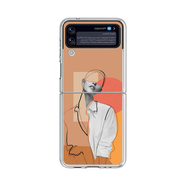 Stylish Abstract Portrait Art Samsung Galaxy Z Flip 4 Case