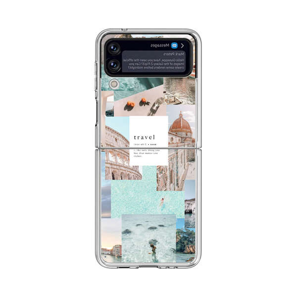 Travel Scenic Collage with Landmarks and Coastline Samsung Galaxy Z Flip 4 Case