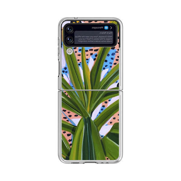 Tropical Leaves Abstract Pattern Samsung Galaxy Z Flip 4 Case