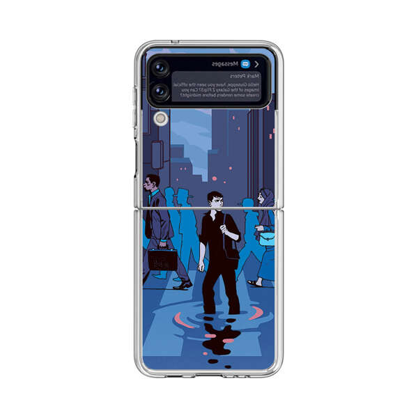 Urban Lonely Person Crosswalk Samsung Galaxy Z Flip 4 Case
