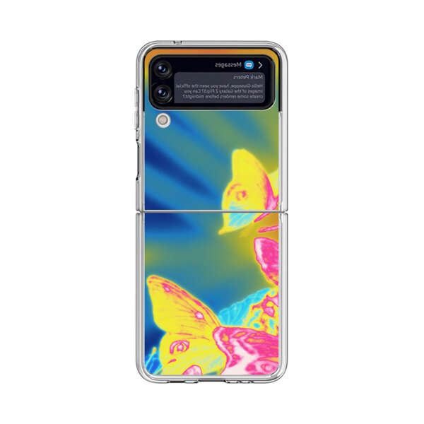 Vibrant Colorful Neon Butterflies Abstract Samsung Galaxy Z Flip 4 Case