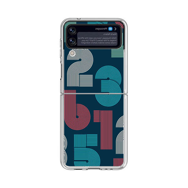 Vibrant Seamless Pattern of Colorful Stylized Numbers Samsung Galaxy Z Flip 4 Case