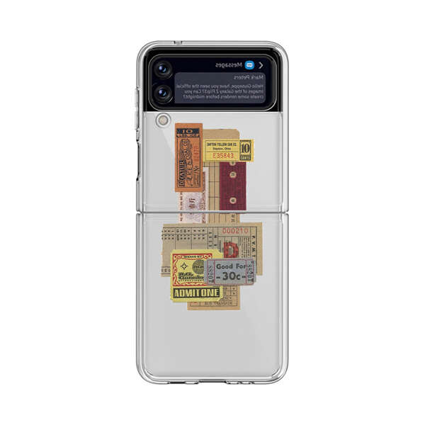 Vintage Admission and Raffle Tickets Collage Samsung Galaxy Z Flip 4 Case