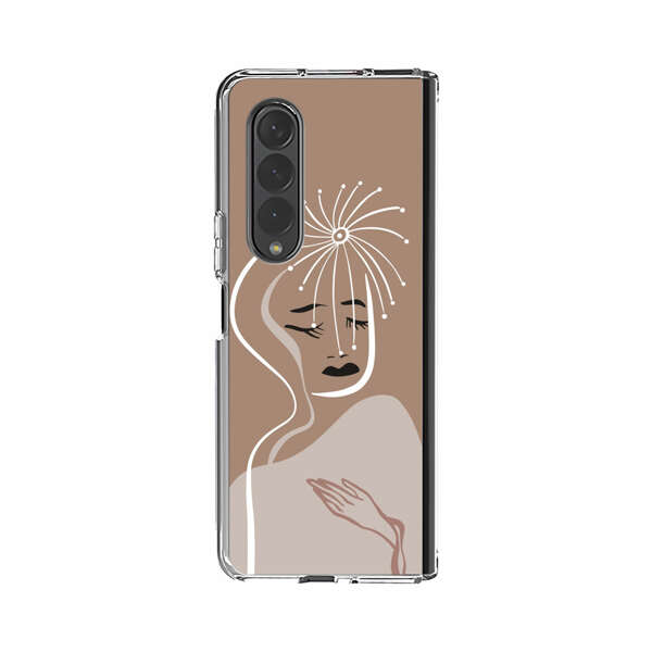 Artistic Abstract Portrait with Serene Face Samsung Galaxy Z Fold 3 (5G) Case