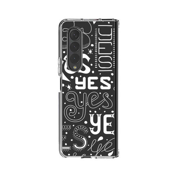 Bold Playful Typography Yes Pattern Samsung Galaxy Z Fold 3 (5G) Case